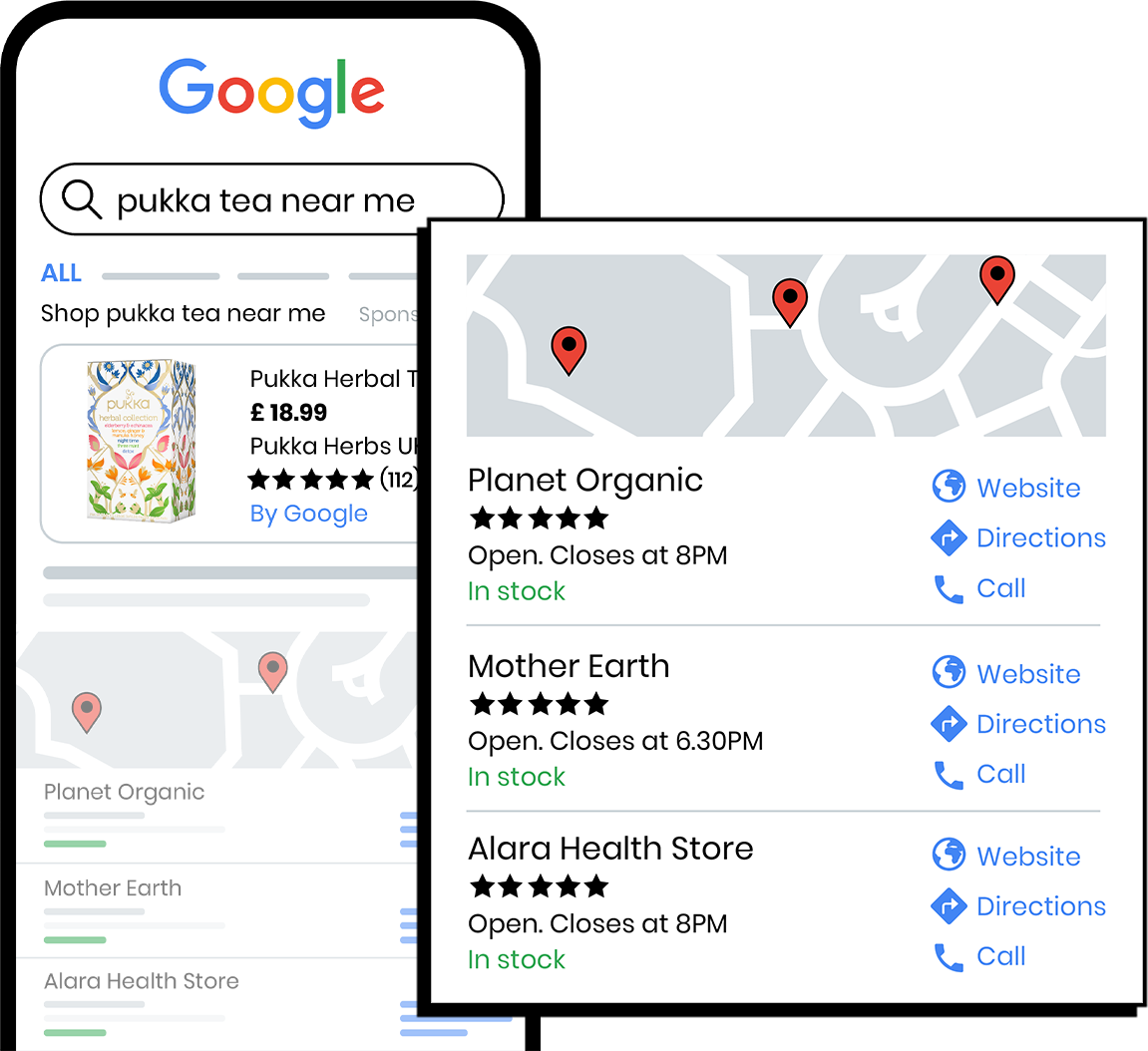 Google local 3-pack on iPhone